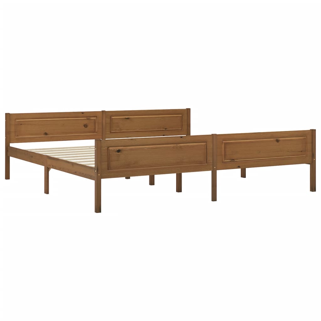 Bed Frame | Honey Brown | Solid Pine Wood, Plywood | Double | Bed Frame