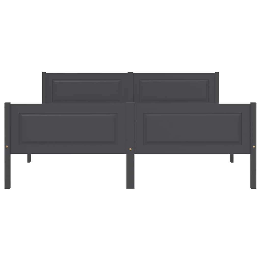 Bed Frame | Grey | Solid pinewood, plywood | Double | Durable | Bed Frame