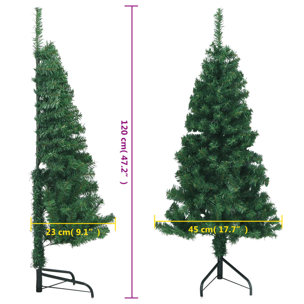 vidaXL Corner Artificial Christmas Tree Green 120 cm PVC