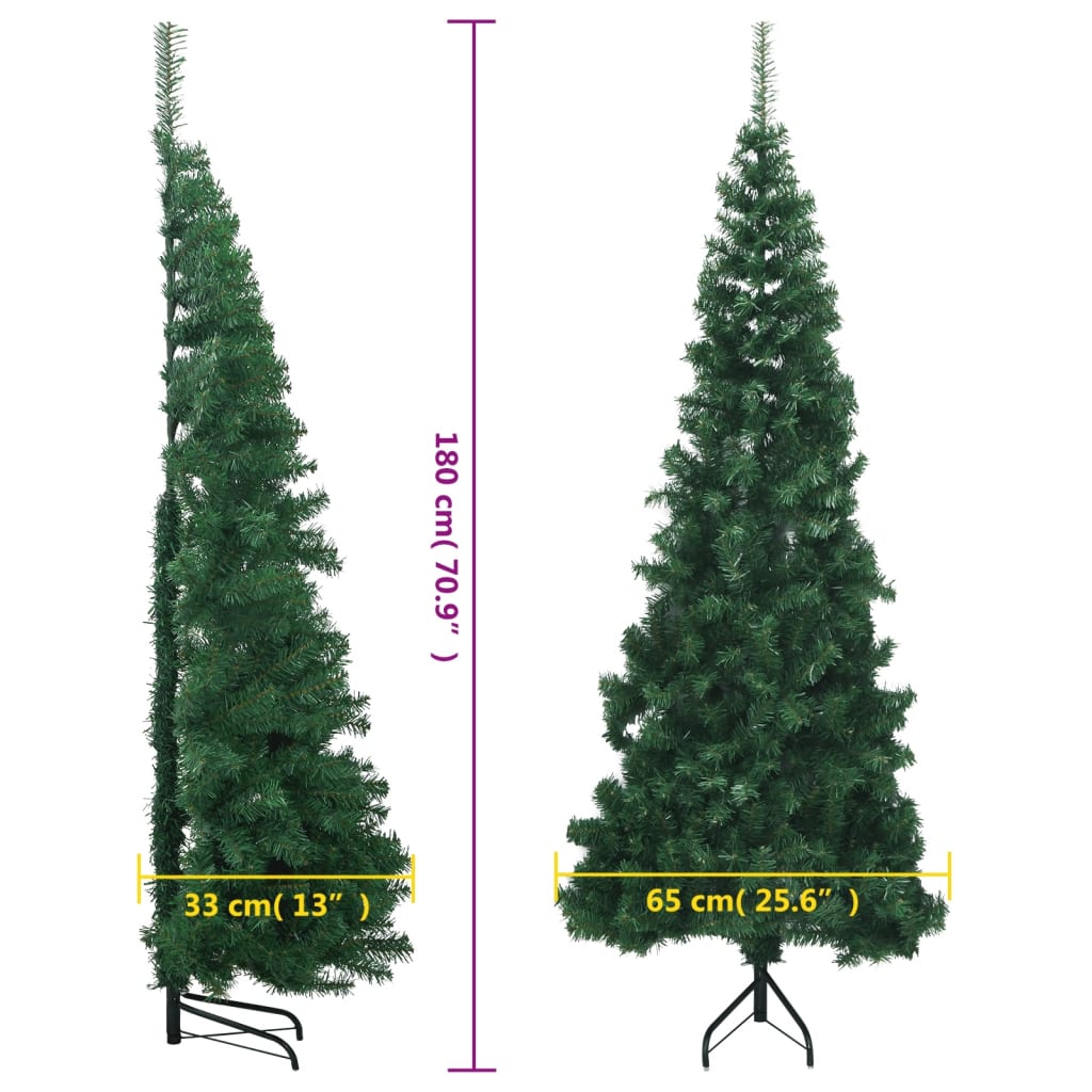 vidaXL Corner Artificial Christmas Tree Green 180 cm PVC