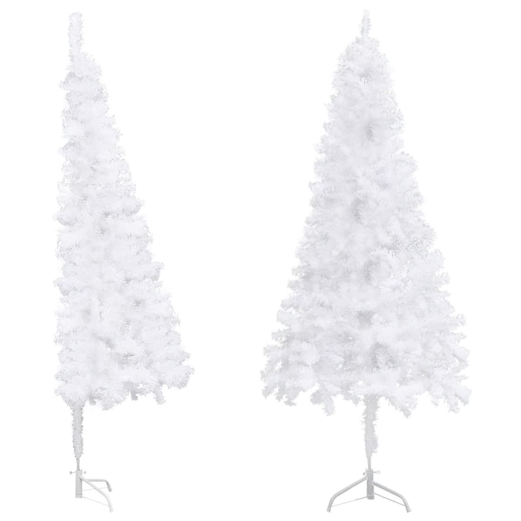 vidaXL Corner Artificial Christmas Tree White 150 cm PVC