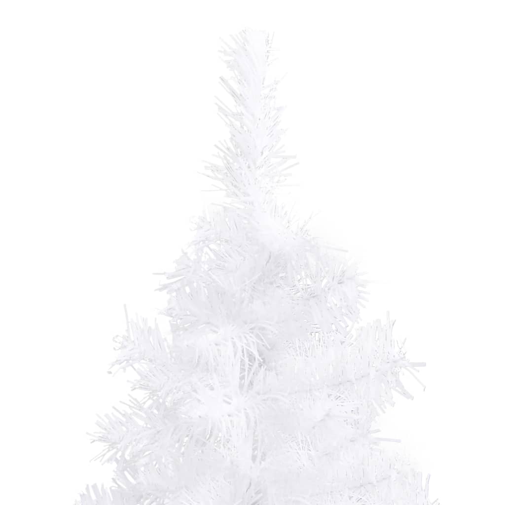 vidaXL Corner Artificial Christmas Tree White 210 cm PVC