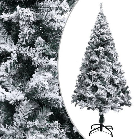 vidaXL Artificial Christmas Tree with Flocked Snow Green 120 cm PVC