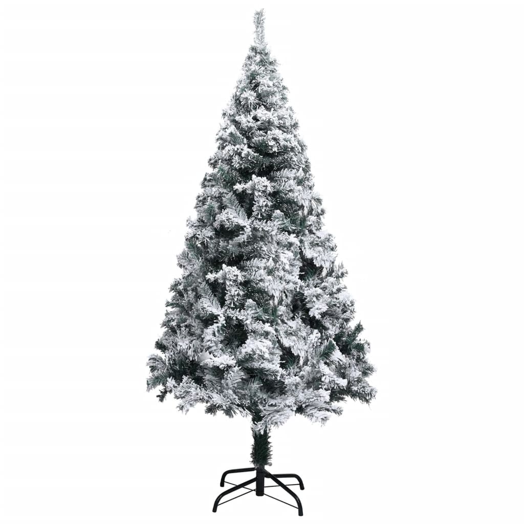 vidaXL Artificial Christmas Tree with Flocked Snow Green 120 cm PVC