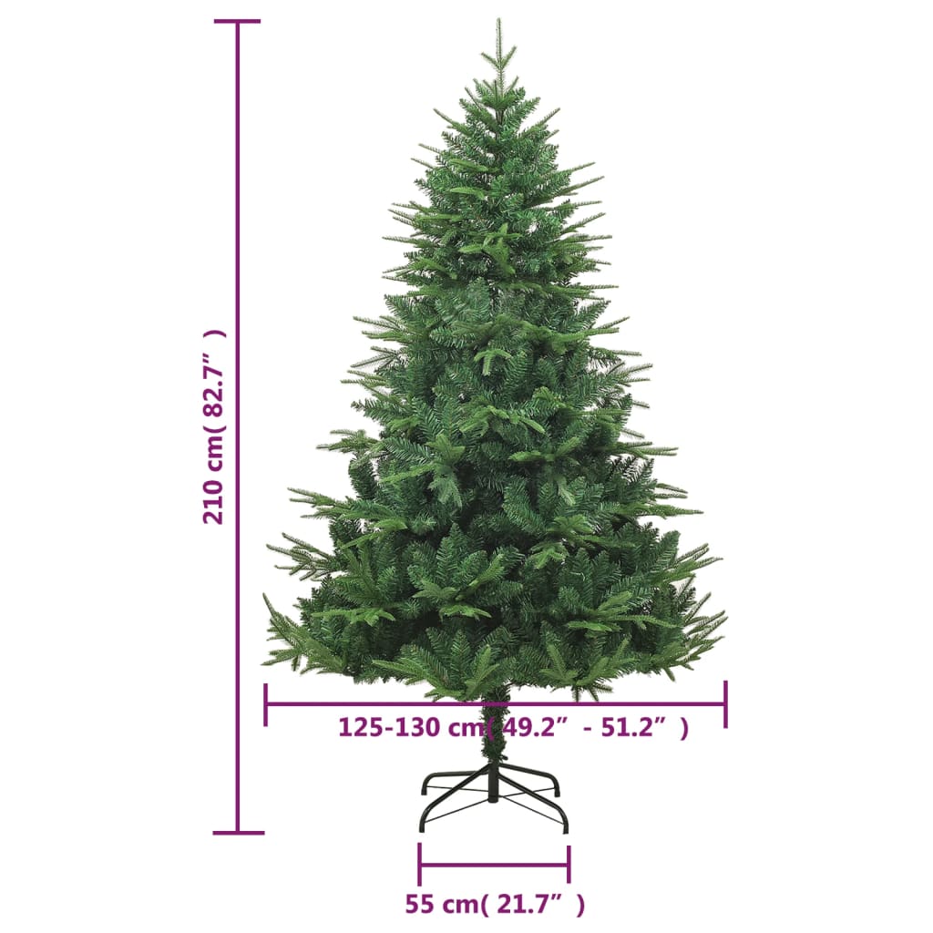 vidaXL Artificial Christmas Tree Green 210 cm PVC&PE