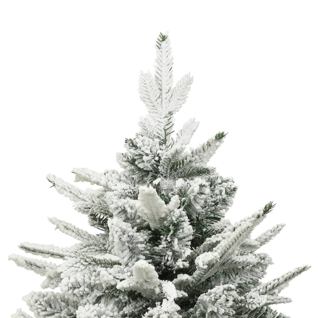 vidaXL Artificial Christmas Tree with Flocked Snow Green 240 cm PVC&PE