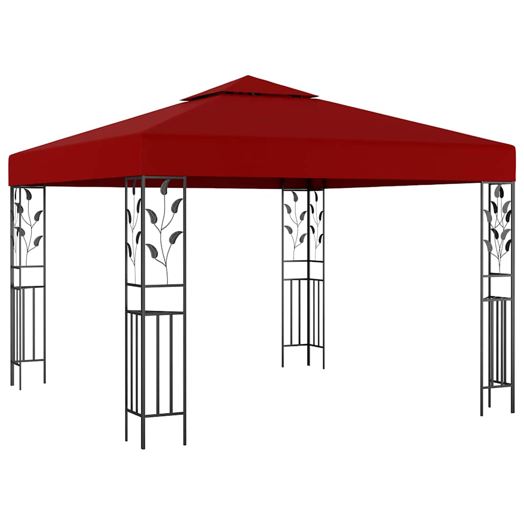 vidaXL Gazebo with LED String Lights 3x3 m Wine Red