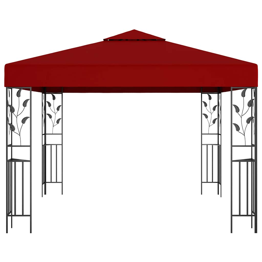 vidaXL Gazebo with LED String Lights 3x3 m Wine Red