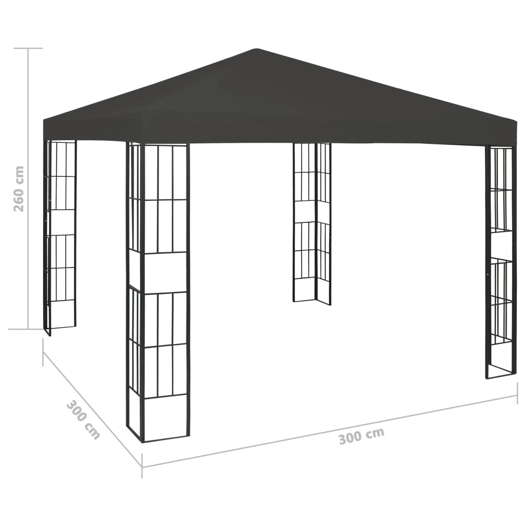 Gazebo | Anthracite and black | Steel frame, Polyester canopy | 3x3 m