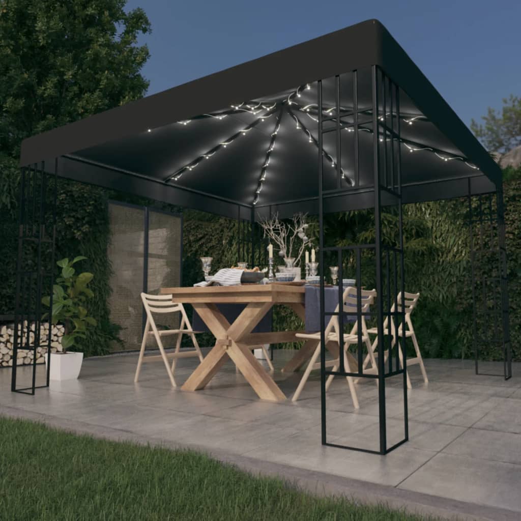 Gazebo | Anthracite and black | Steel frame, Polyester canopy | 3x3 m