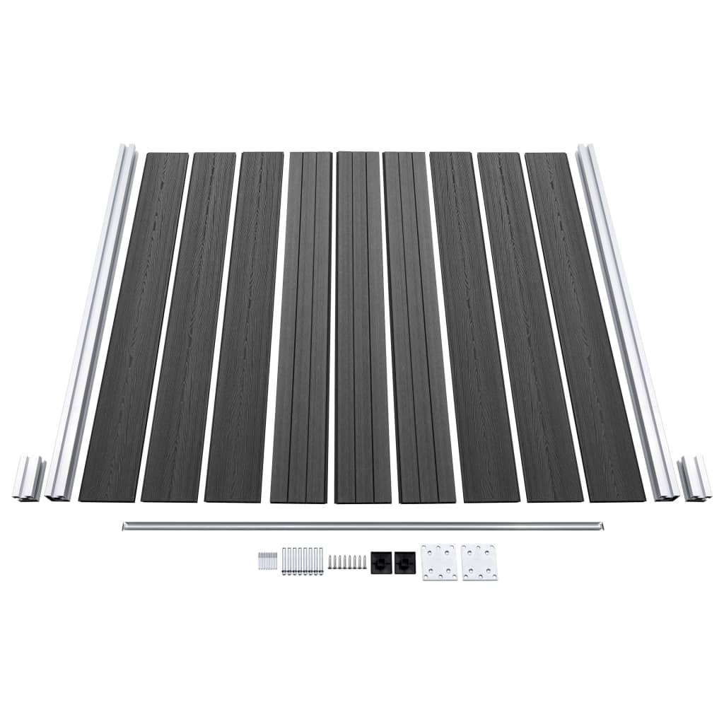 vidaXL Fence Panel Set WPC 353x186 cm Black