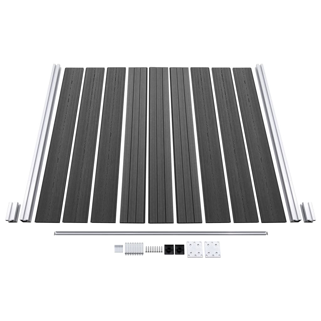 vidaXL Fence Panel Set WPC 526x186 cm Black