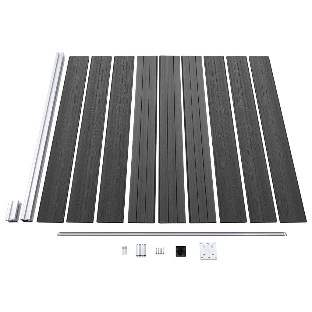 Fence Panel Set WPC 872x186 cm Black