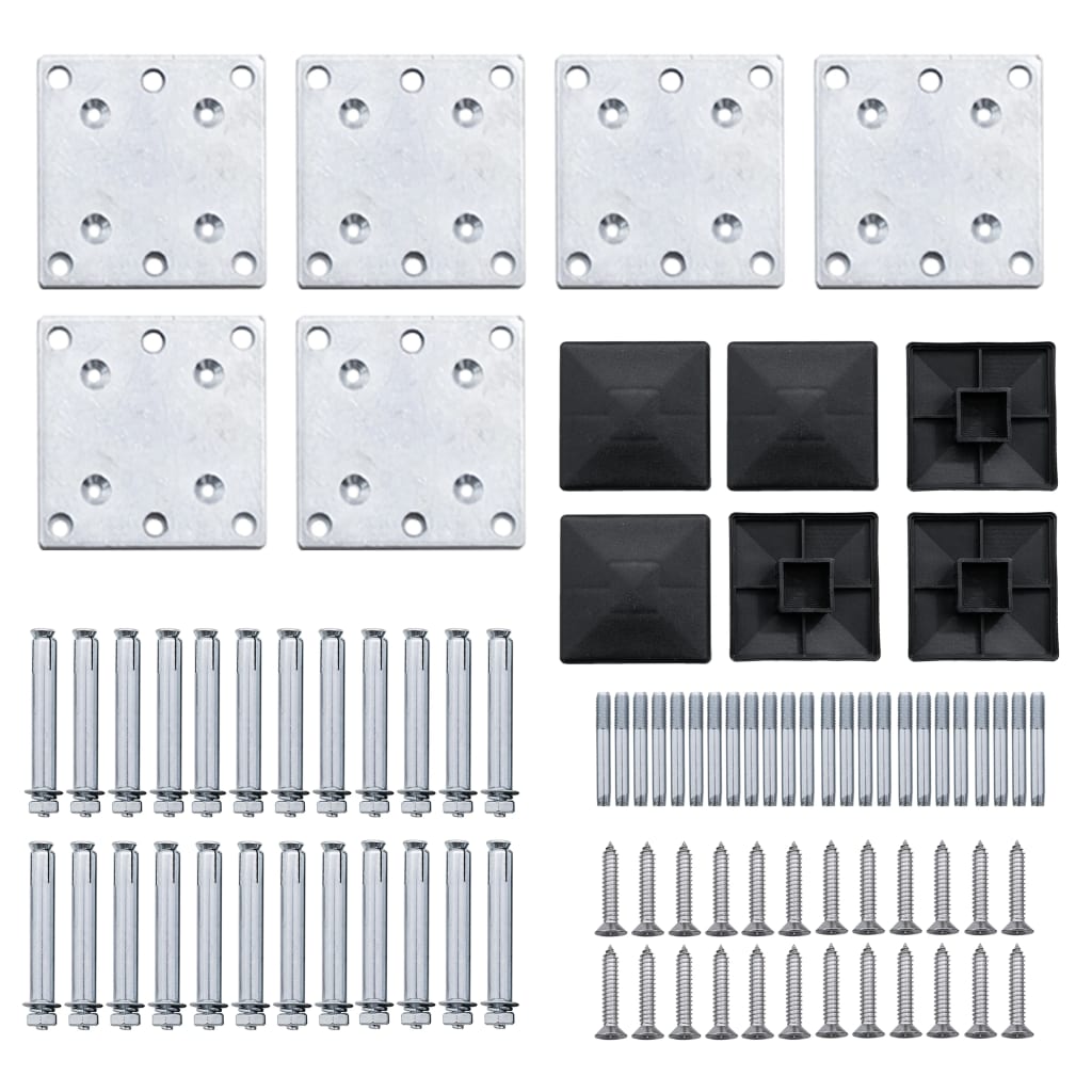Fence Panel Set WPC 872x186 cm Black