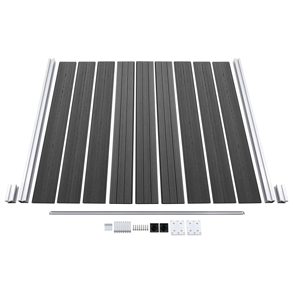 vidaXL Fence Panel Set WPC 1045x186 cm Black