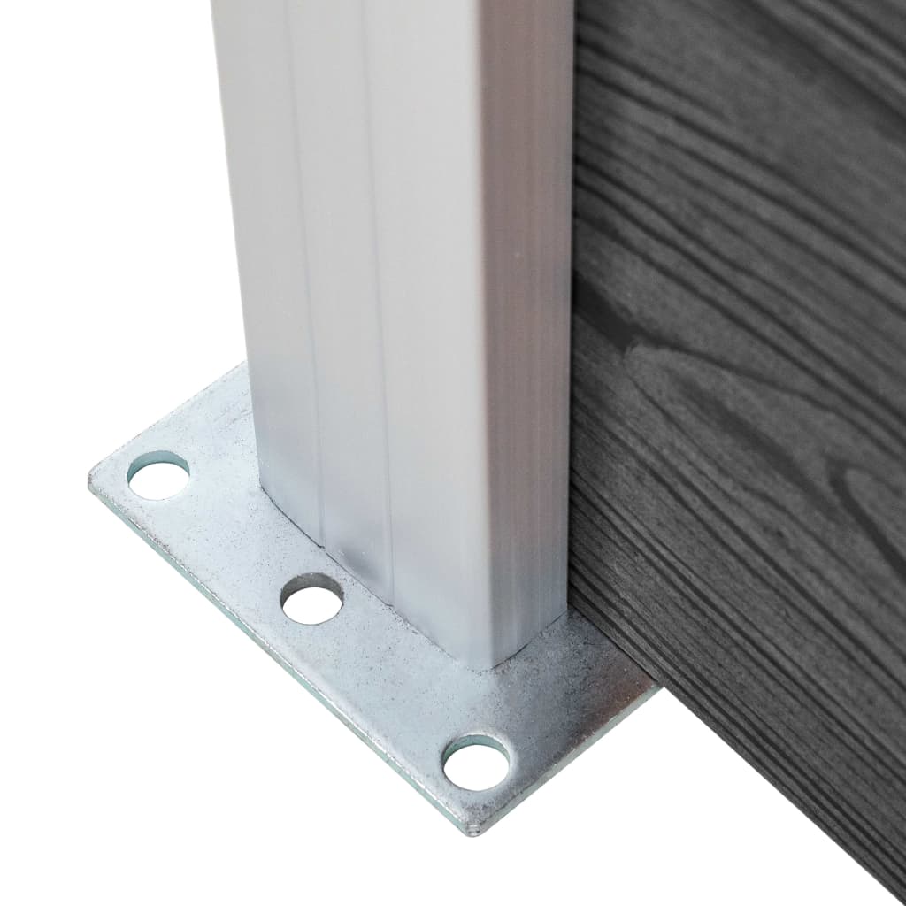 Fence Panel Set WPC 1218x186 cm Black