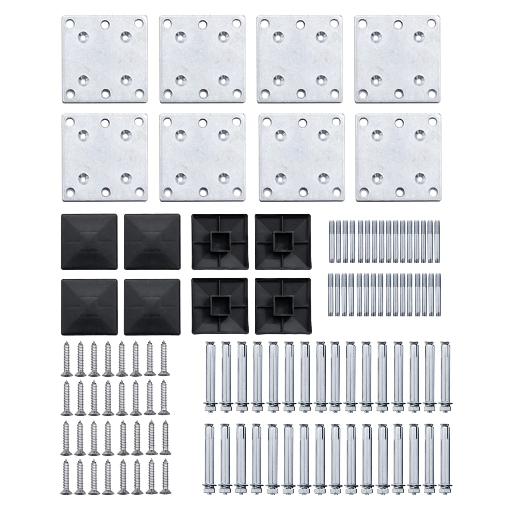 Fence Panel Set WPC 1218x186 cm Black