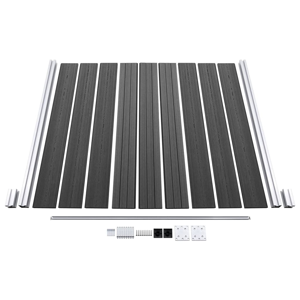 Fence Panel Set WPC 1391x186 cm Black