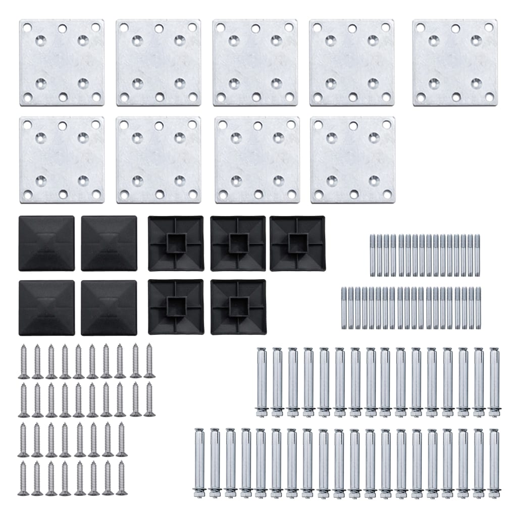 Fence Panel Set WPC 1391x186 cm Black