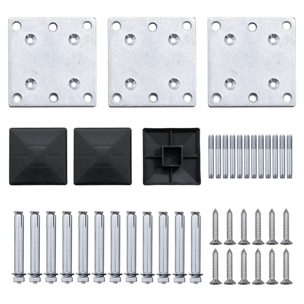 Fence Panel Set WPC 353x105 cm Black