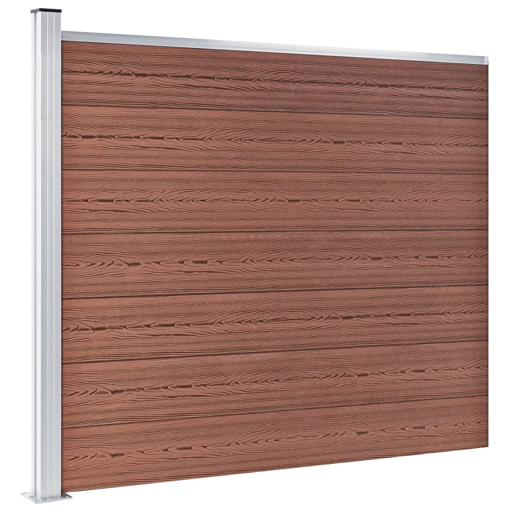 Fence Panel Set WPC 872x146 cm Brown