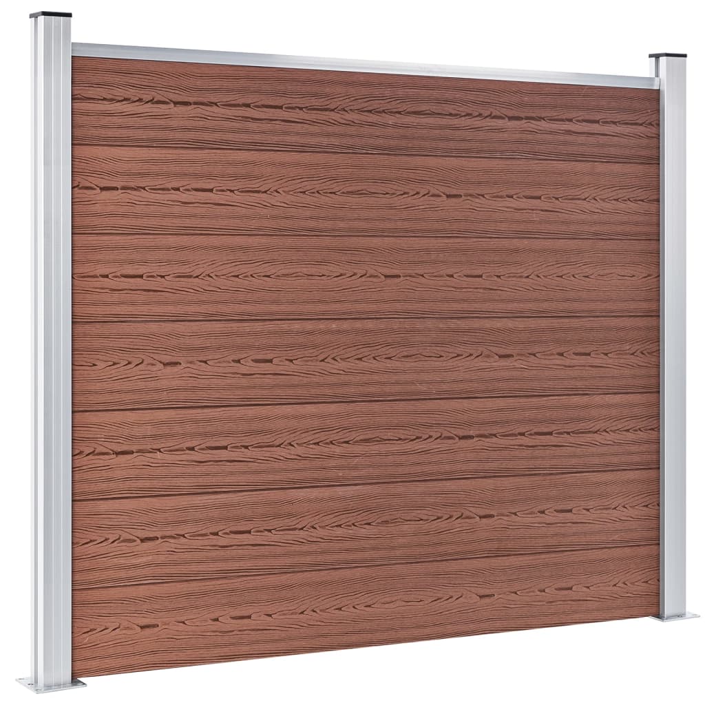Fence Panel Set WPC 872x146 cm Brown