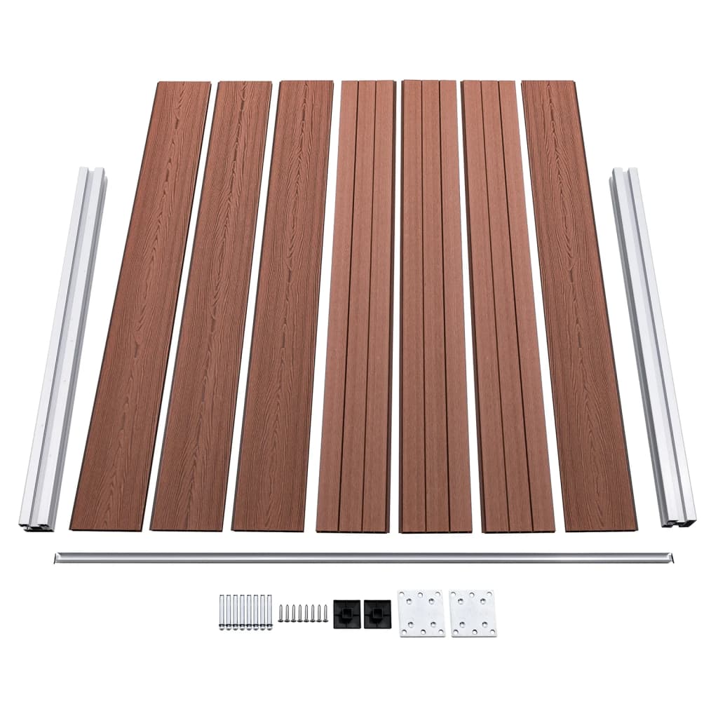 Fence Panel Set WPC 872x146 cm Brown