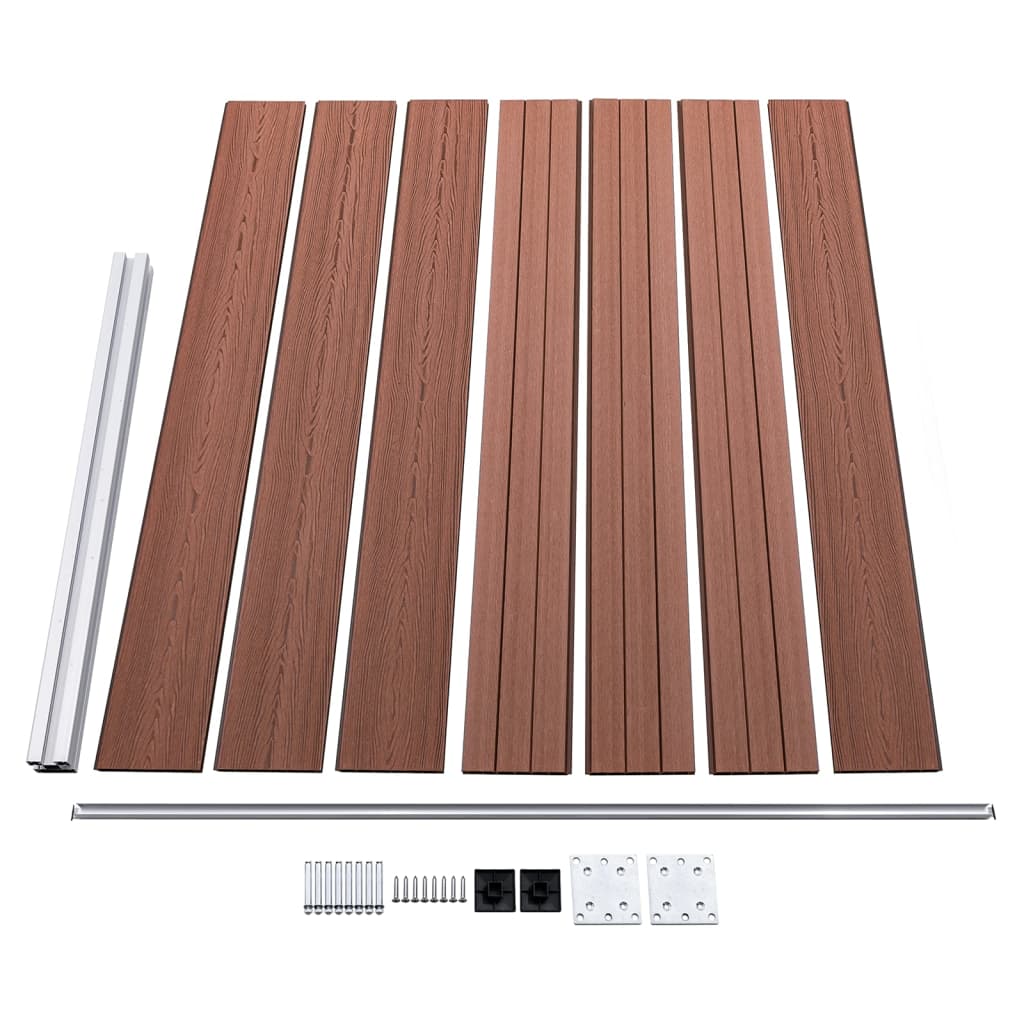 Fence Panel Set WPC 872x146 cm Brown