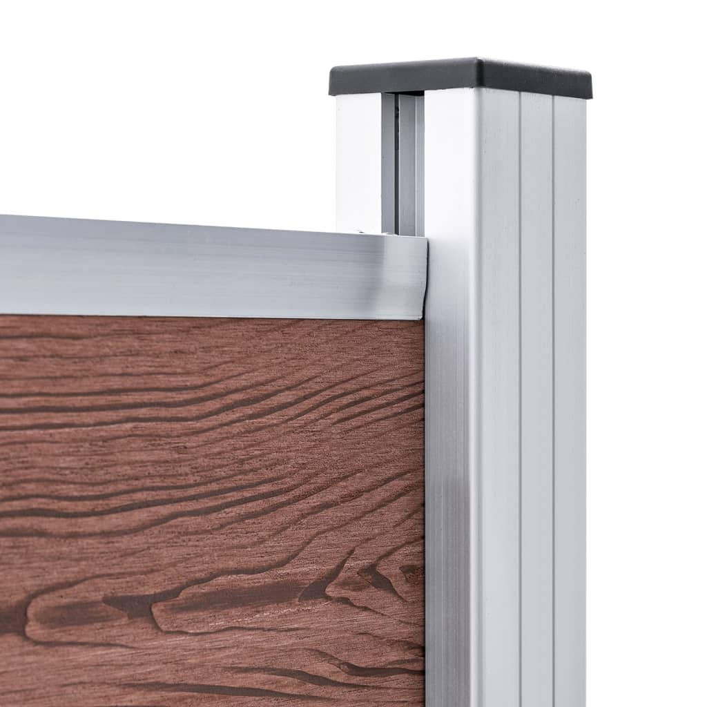 Fence Panel Set WPC 872x146 cm Brown