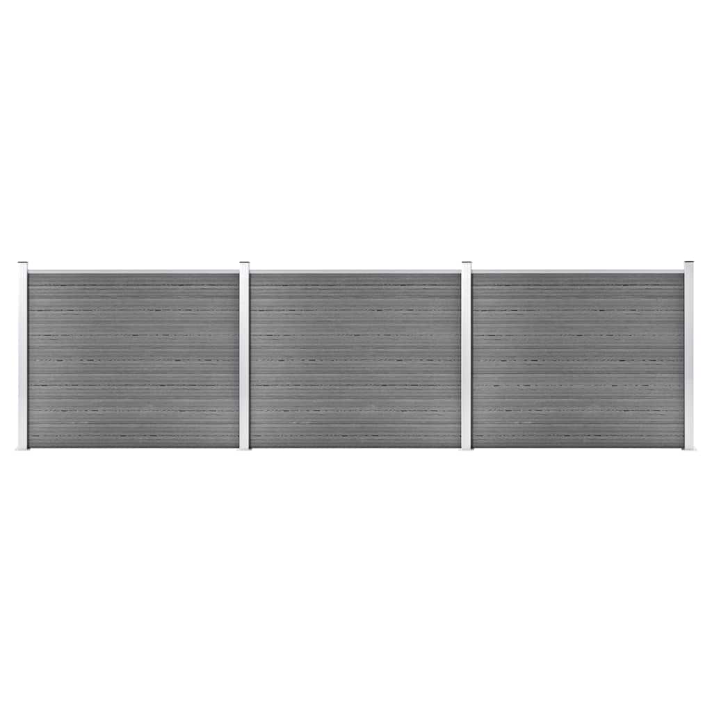 Fence Panel Set WPC 526x146 cm Grey