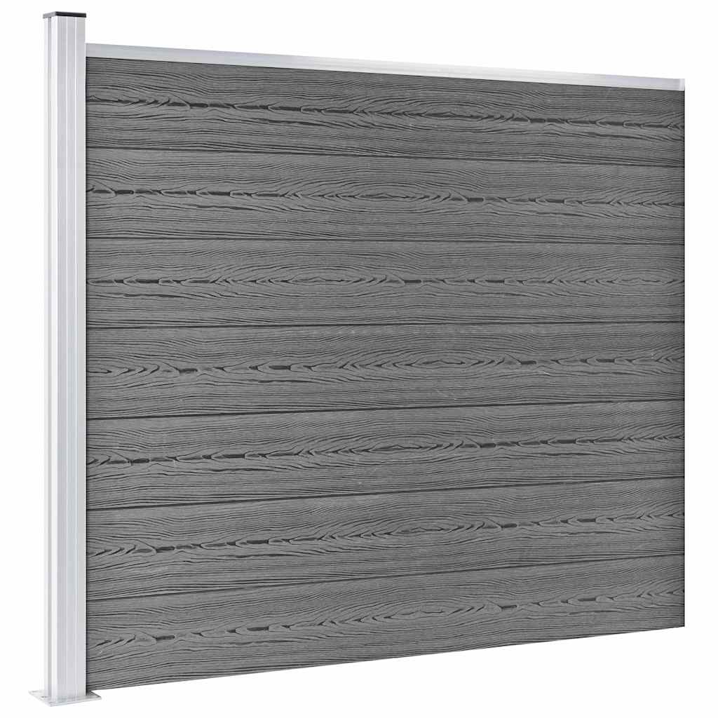 Fence Panel Set WPC 526x146 cm Grey
