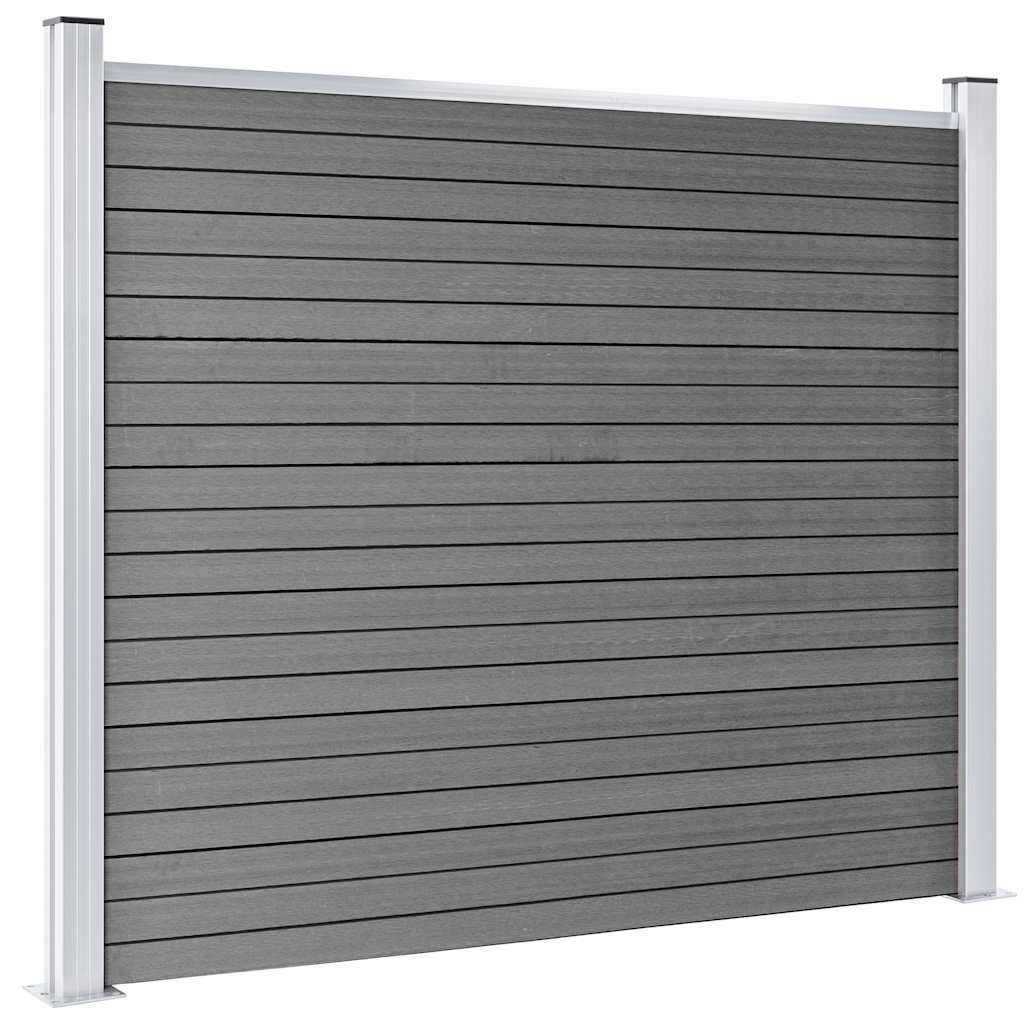 Fence Panel Set WPC 526x146 cm Grey