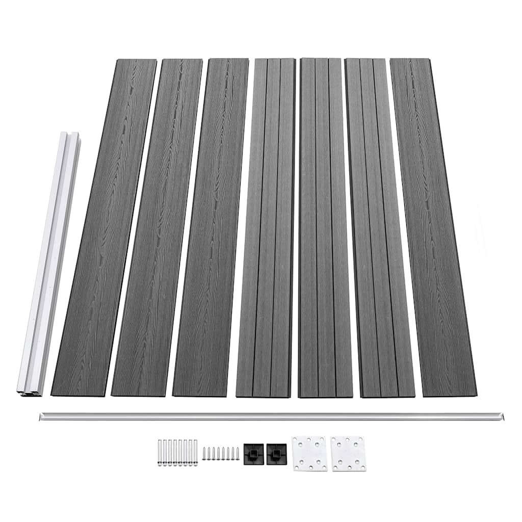 Fence Panel Set WPC 526x146 cm Grey