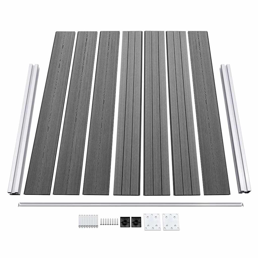 Fence Panel Set WPC 526x146 cm Grey