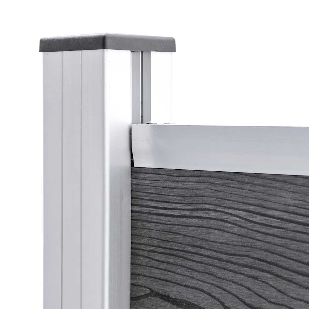 Fence Panel Set WPC 526x146 cm Grey