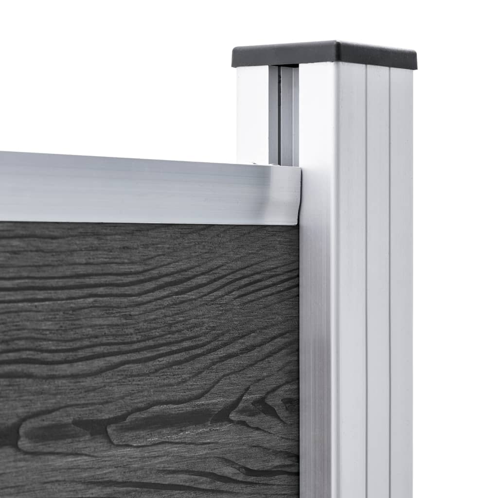 Fence Panel Set WPC 526x146 cm Black
