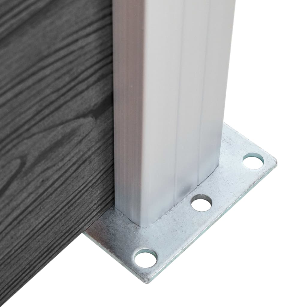 Fence Panel Set WPC 526x146 cm Black