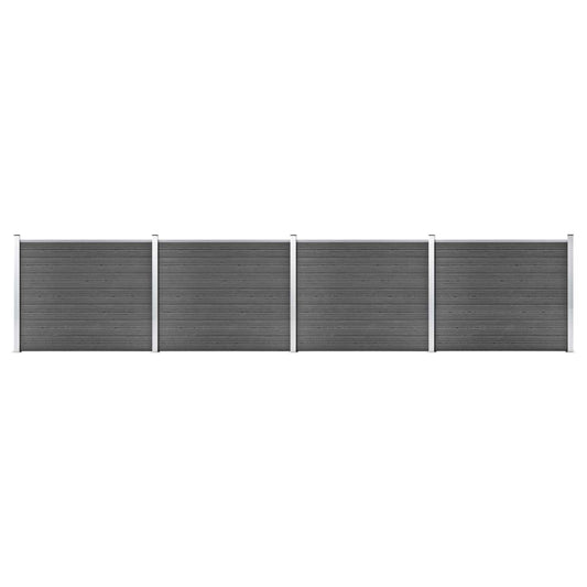 vidaXL Fence Panel Set WPC 699x146 cm Black