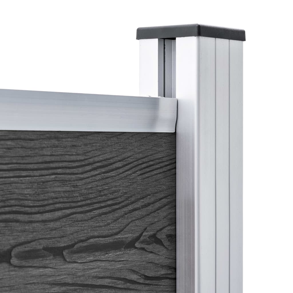 vidaXL Fence Panel Set WPC 699x146 cm Black