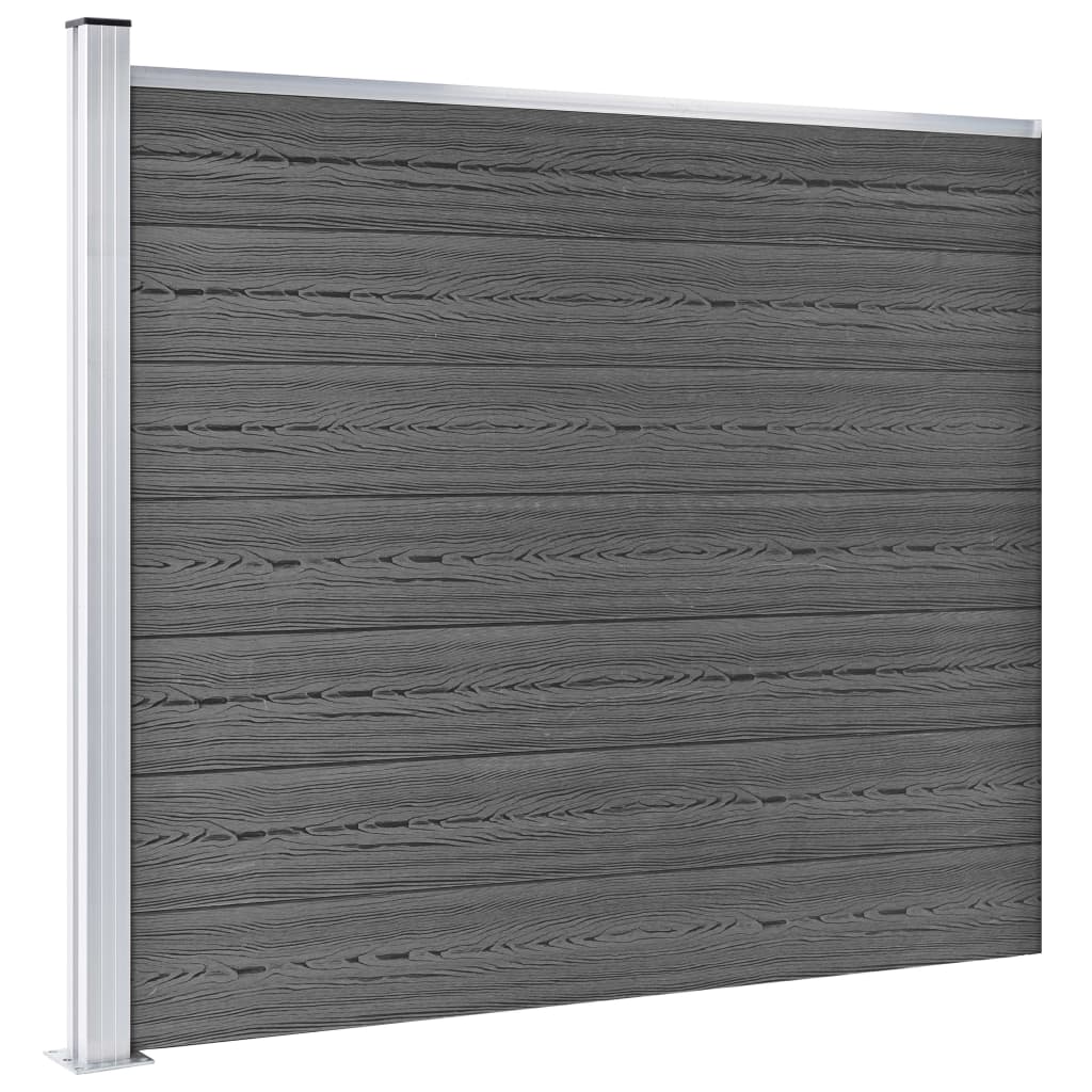 Fence Panel Set WPC 872x146 cm Black