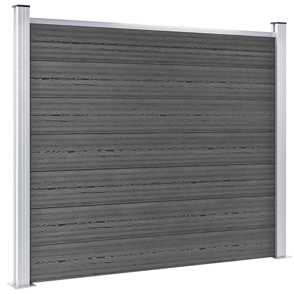 Fence Panel Set WPC 872x146 cm Black