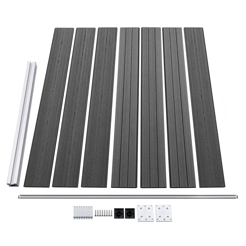 Fence Panel Set WPC 872x146 cm Black