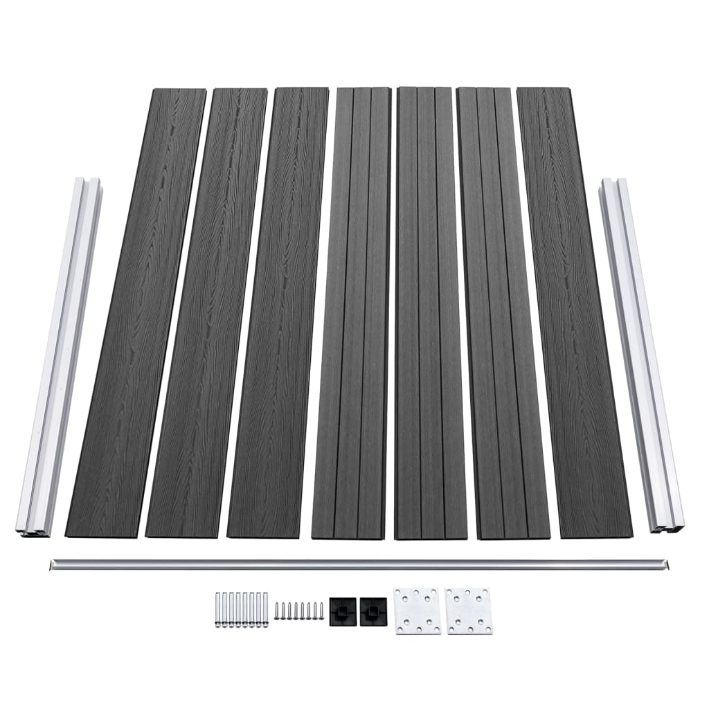 Fence Panel Set WPC 872x146 cm Black