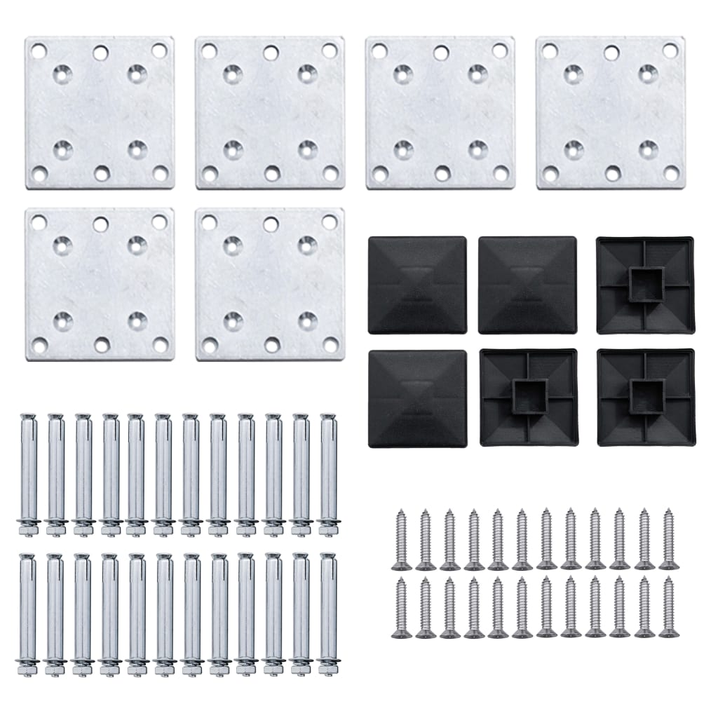 Fence Panel Set WPC 872x146 cm Black