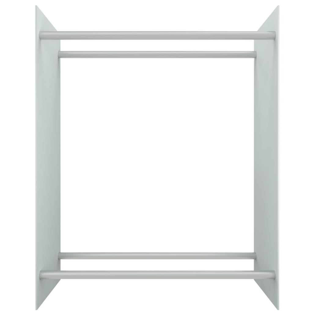 vidaXL Firewood Rack White 80x35x100 cm Tempered Glass