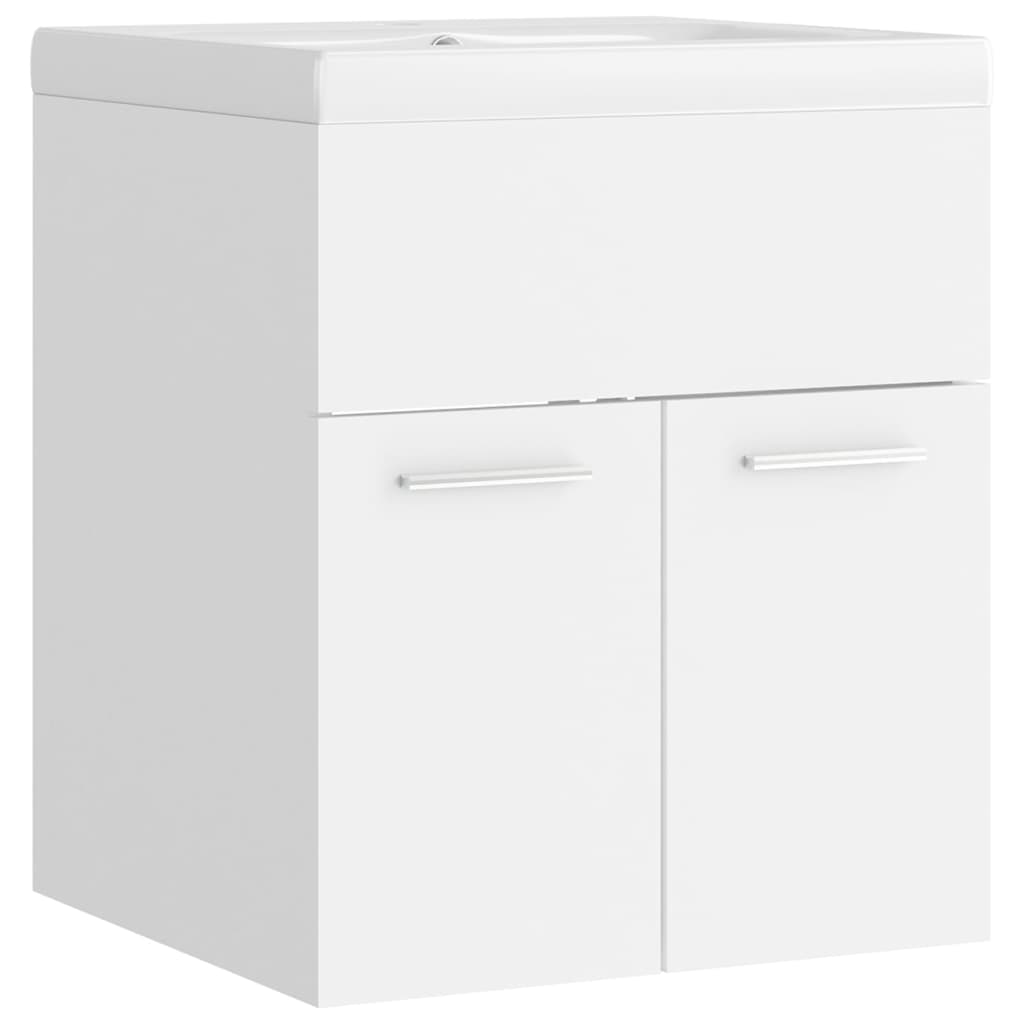 vidaXL Sink Cabinet with Built-in Basin White Engineered Wood