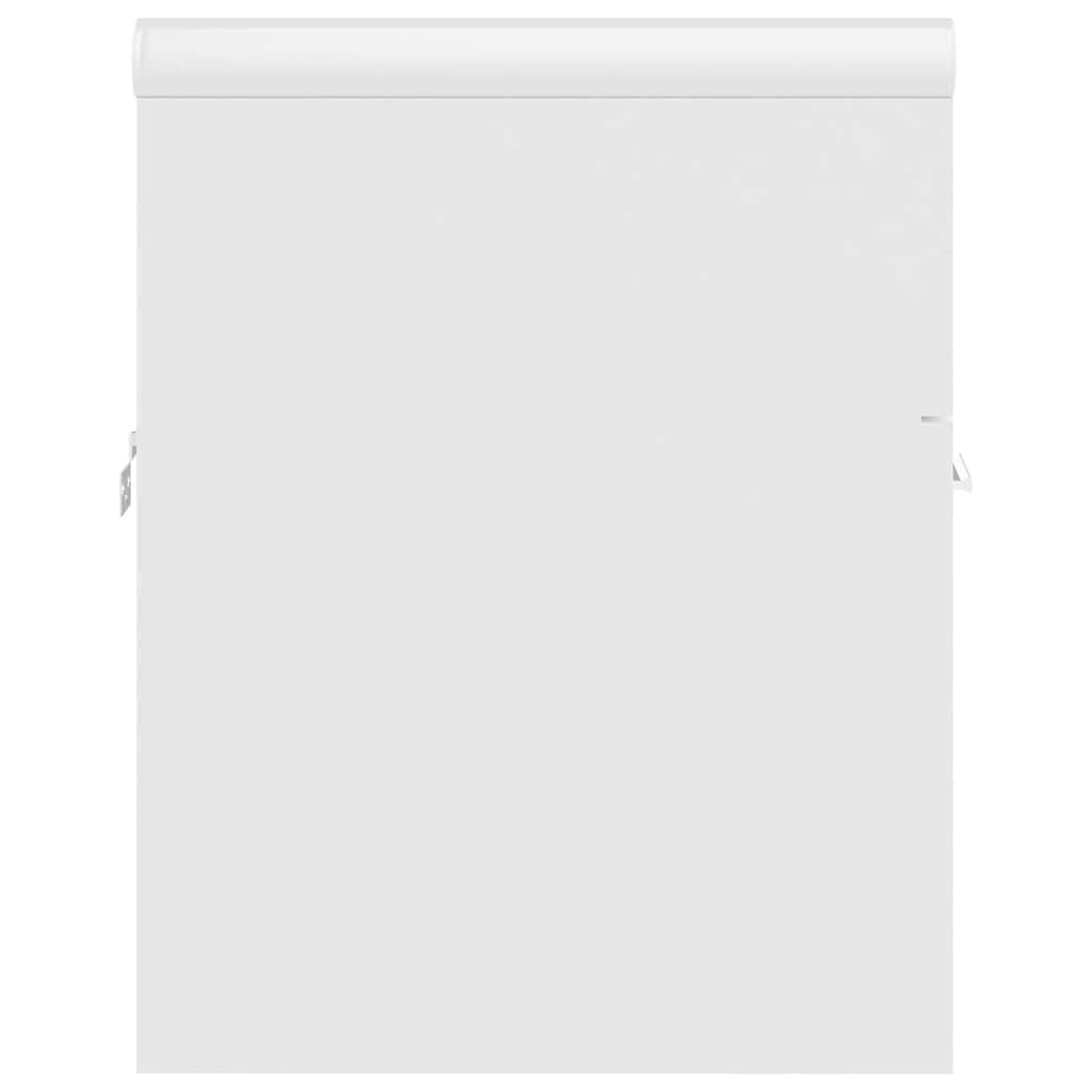 Sink Cabinet with Built-in Basin White Engineered Wood