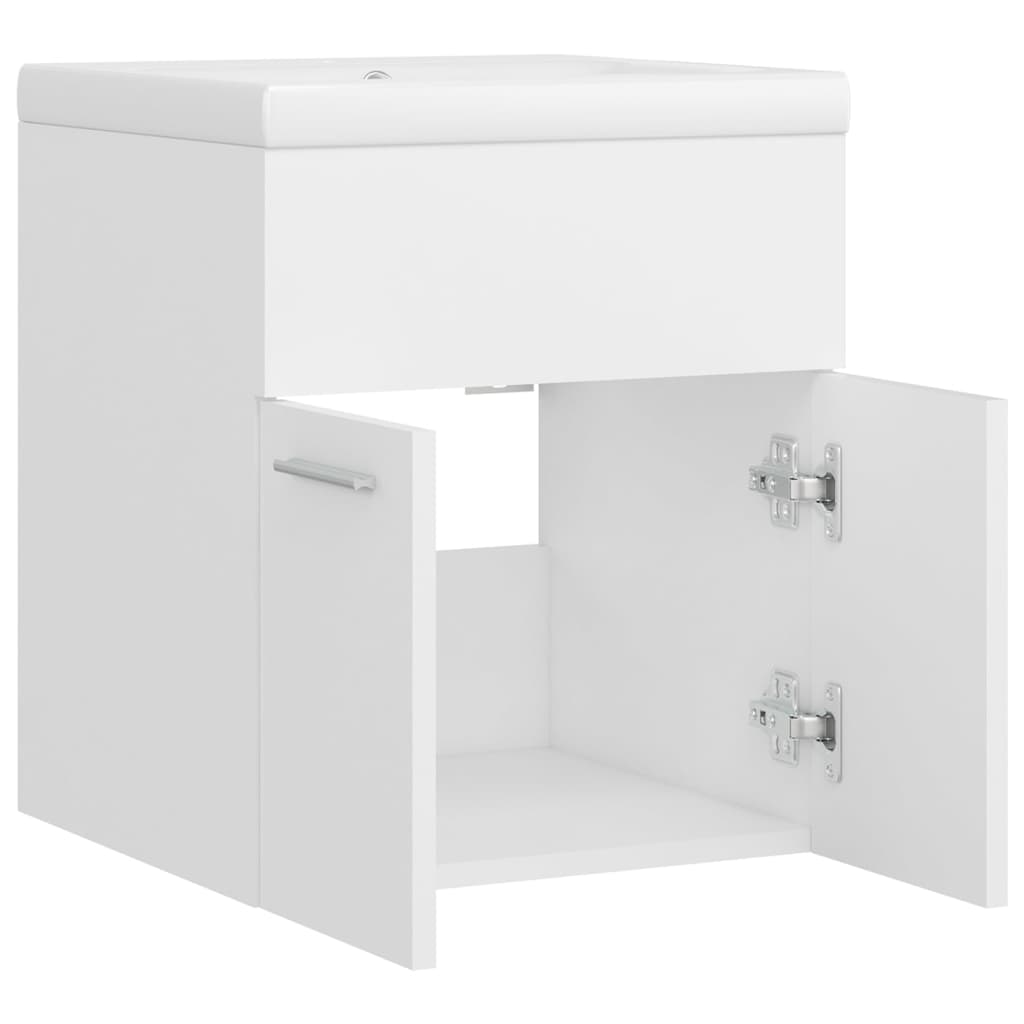 vidaXL Sink Cabinet with Built-in Basin White Engineered Wood