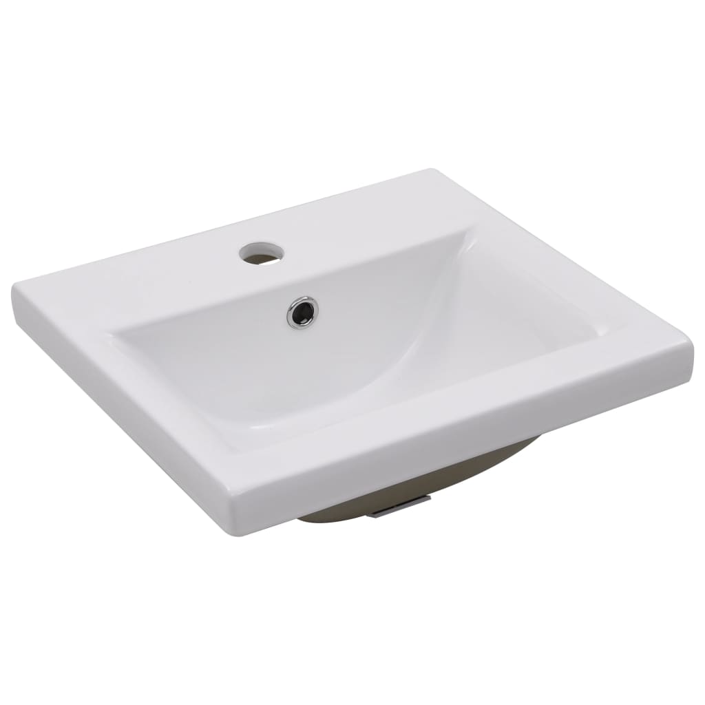 vidaXL Sink Cabinet with Built-in Basin White and Sonoma Oak Engineered Wood