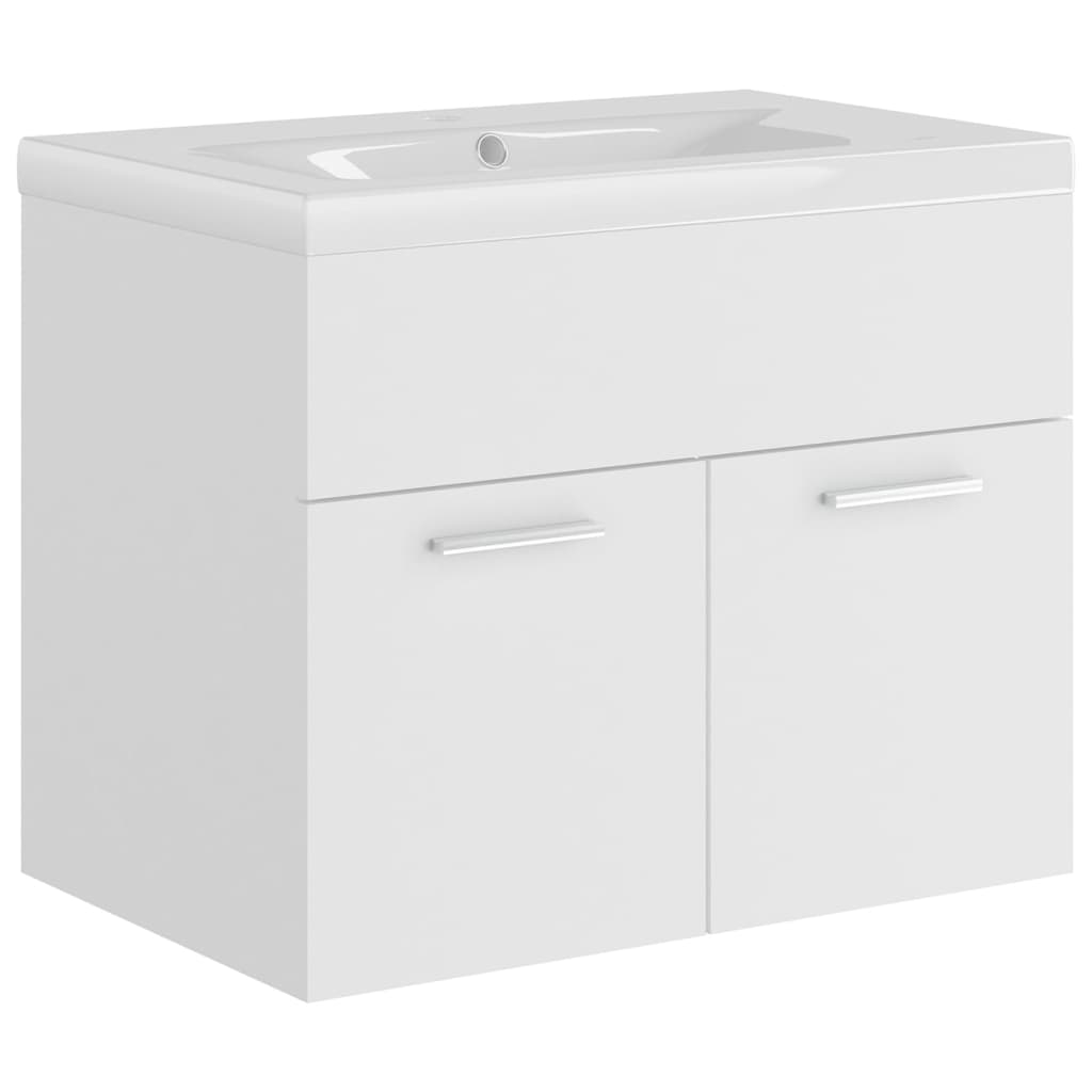 vidaXL Sink Cabinet with Built-in Basin White Engineered Wood